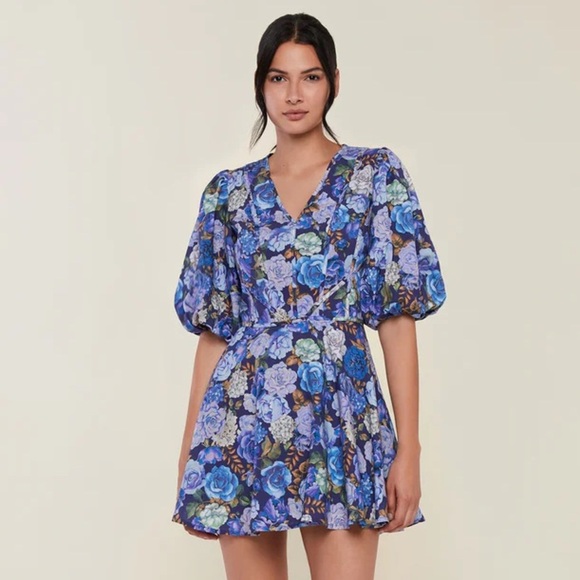 NWT Rachel Parcell v-neck puff sleeve mini dress - Picture 1 of 7